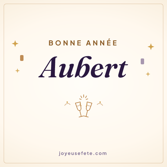 Image carrée « Bonne année Aubert » pour WhatsApp