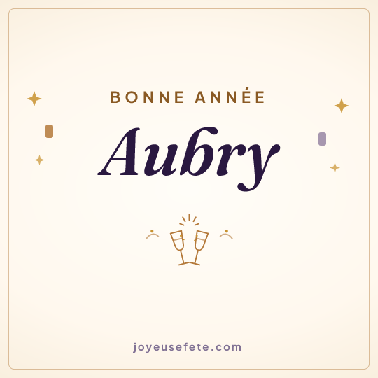 Image carrée « Bonne année Aubry » pour WhatsApp