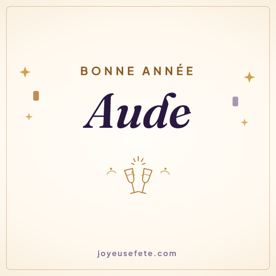 Image carrée « Bonne année Aude » pour WhatsApp