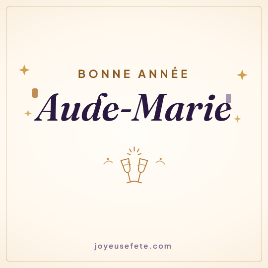 Image carrée « Bonne année Aude-Marie » pour WhatsApp