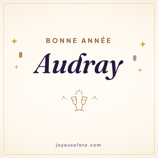 Image carrée « Bonne année Audray » pour WhatsApp