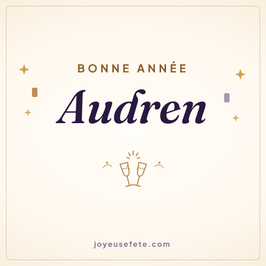 Image carrée « Bonne année Audren » pour WhatsApp