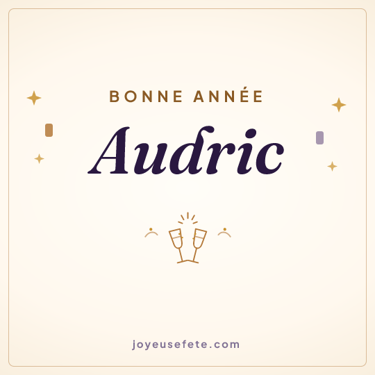 Image carrée « Bonne année Audric » pour WhatsApp