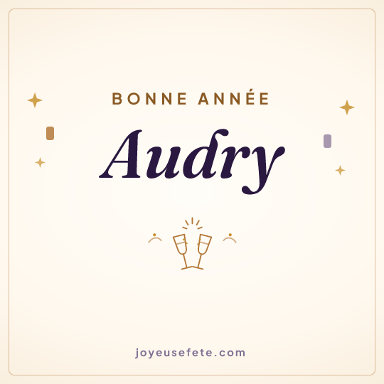 Image carrée « Bonne année Audry » pour WhatsApp