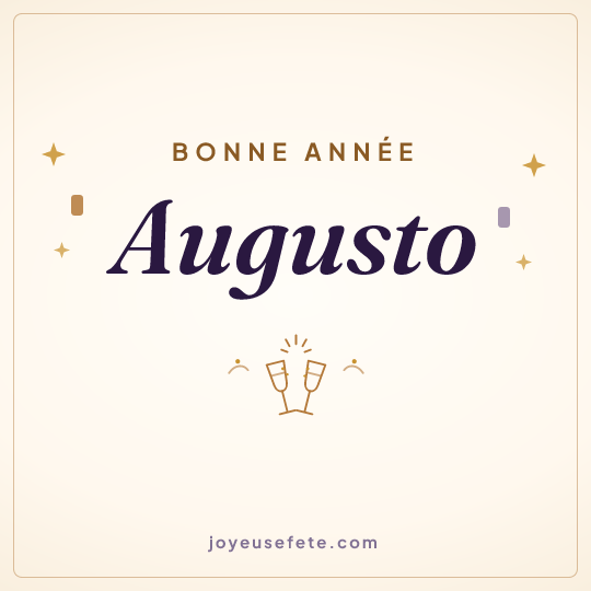 Image carrée « Bonne année Augusto » pour WhatsApp
