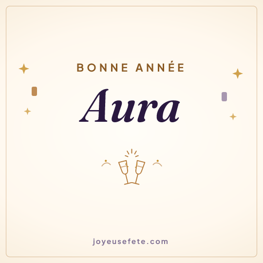 Image carrée « Bonne année Aura » pour WhatsApp