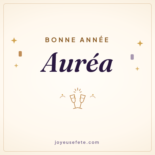 Image carrée « Bonne année Auréa » pour WhatsApp