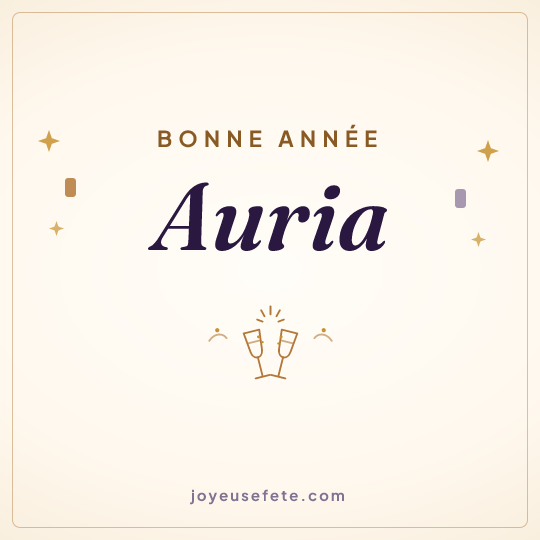 Image carrée « Bonne année Auria » pour WhatsApp