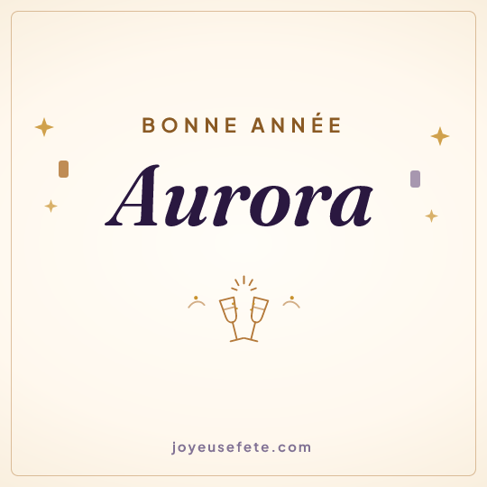 Image carrée « Bonne année Aurora » pour WhatsApp
