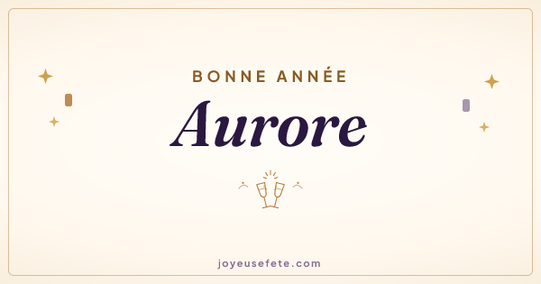 Image « Bonne année Aurore » au format large