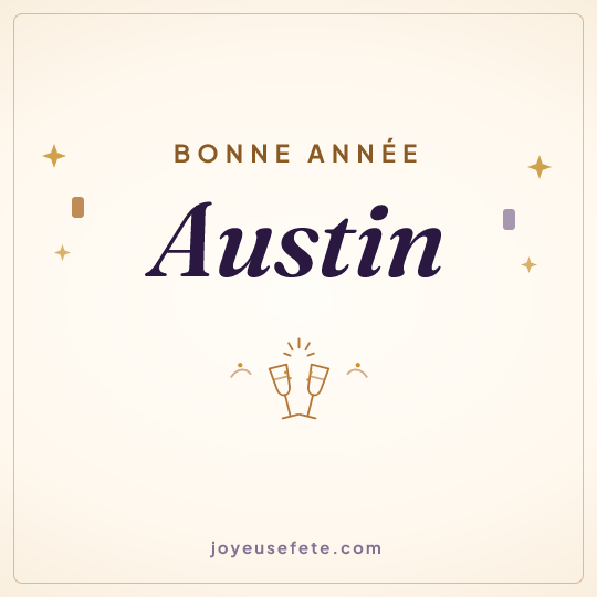 Image carrée « Bonne année Austin » pour WhatsApp