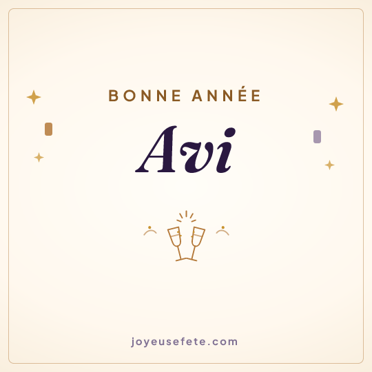Image carrée « Bonne année Avi » pour WhatsApp