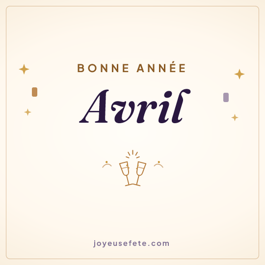 Image carrée « Bonne année Avril » pour WhatsApp