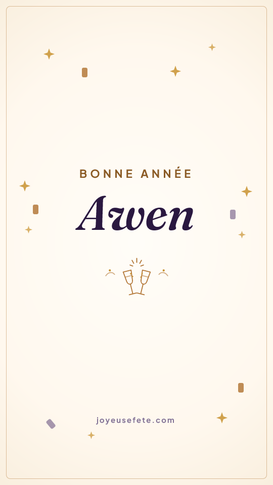 Image « Bonne année Awen » au format story