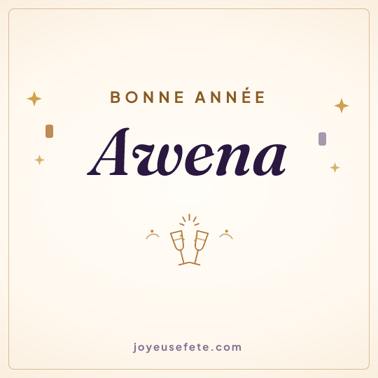 Image carrée « Bonne année Awena » pour WhatsApp