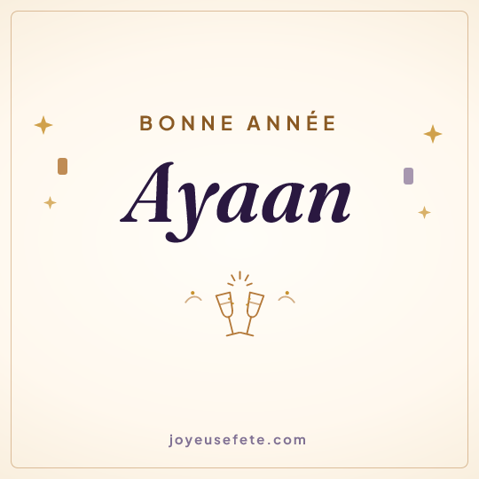 Image carrée « Bonne année Ayaan » pour WhatsApp