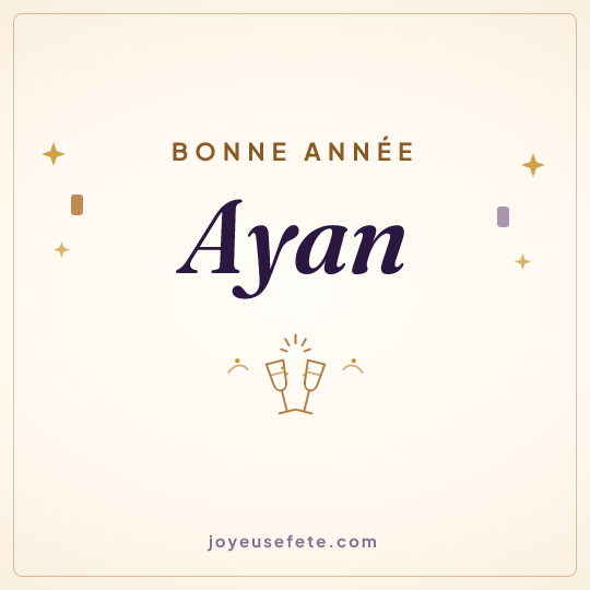 Image carrée « Bonne année Ayan » pour WhatsApp