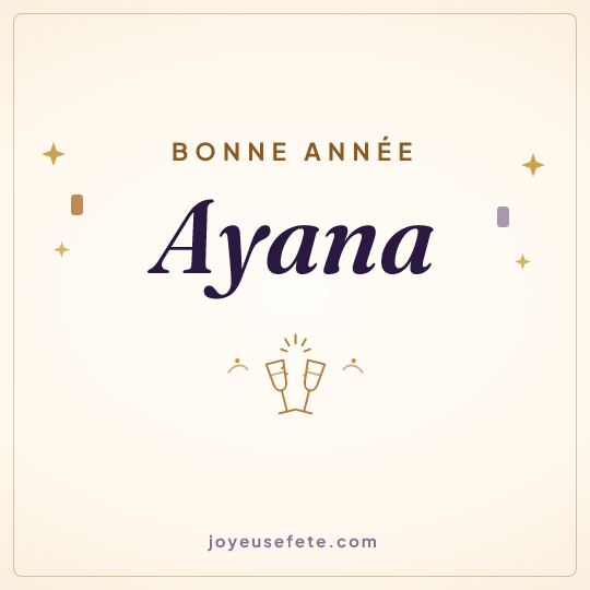 Image carrée « Bonne année Ayana » pour WhatsApp