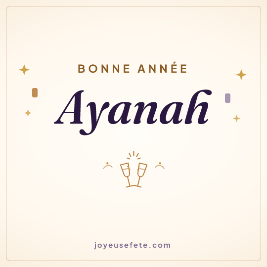 Image carrée « Bonne année Ayanah » pour WhatsApp