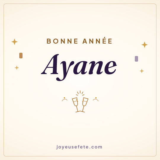 Image carrée « Bonne année Ayane » pour WhatsApp