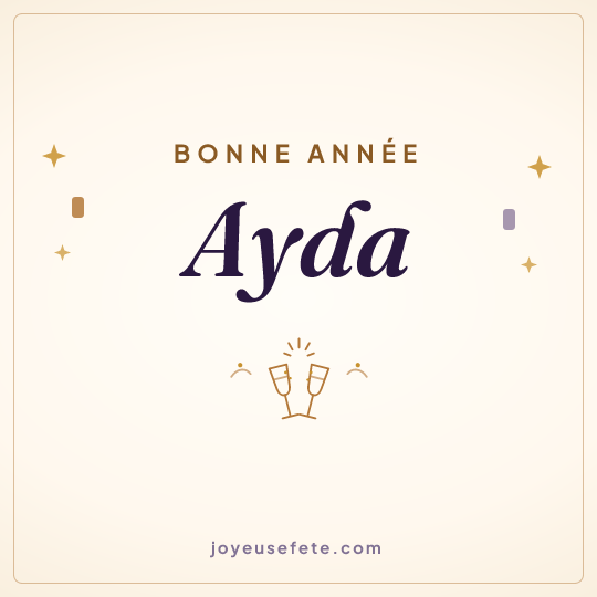 Image carrée « Bonne année Ayda » pour WhatsApp