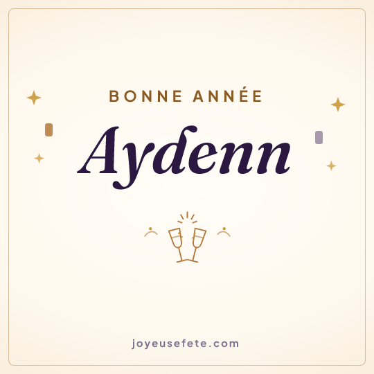 Image carrée « Bonne année Aydenn » pour WhatsApp
