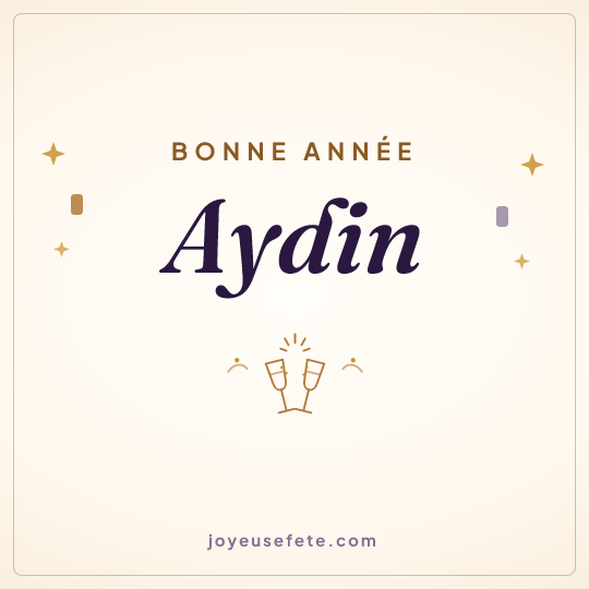 Image carrée « Bonne année Aydin » pour WhatsApp