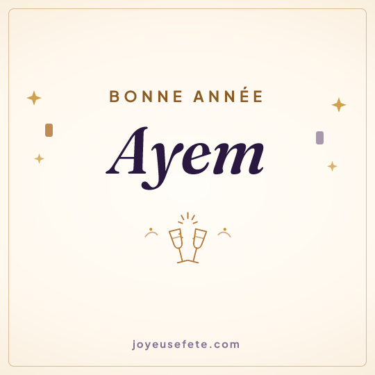 Image carrée « Bonne année Ayem » pour WhatsApp