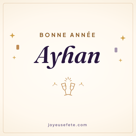 Image carrée « Bonne année Ayhan » pour WhatsApp