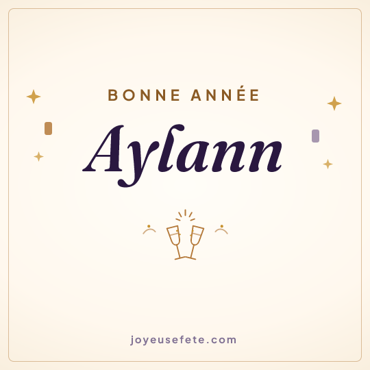 Image carrée « Bonne année Aylann » pour WhatsApp
