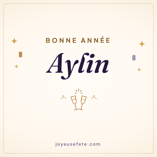 Image carrée « Bonne année Aylin » pour WhatsApp