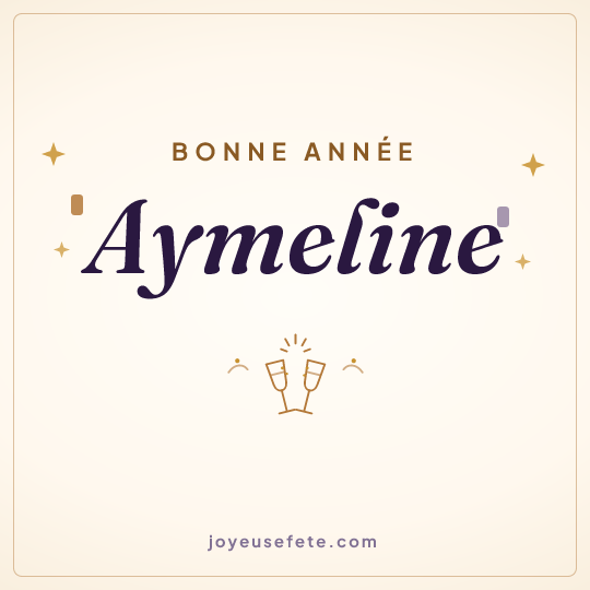Image carrée « Bonne année Aymeline » pour WhatsApp
