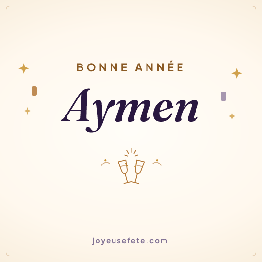 Image carrée « Bonne année Aymen » pour WhatsApp