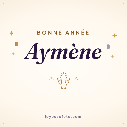 Image carrée « Bonne année Aymène » pour WhatsApp