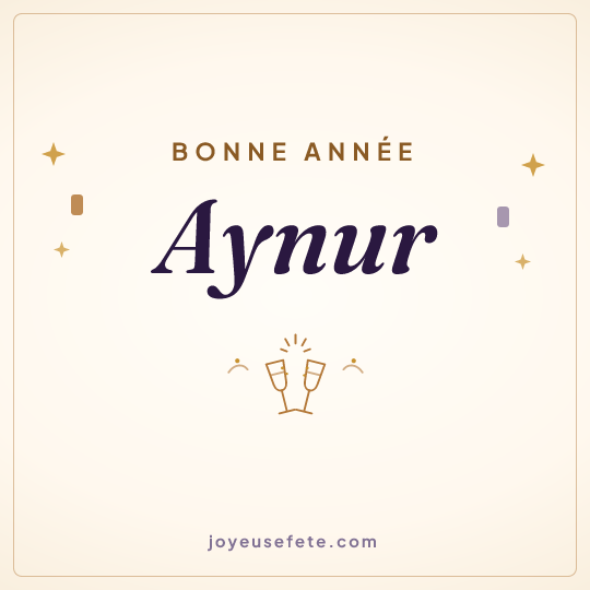 Image carrée « Bonne année Aynur » pour WhatsApp