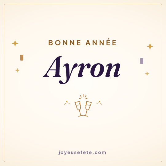 Image carrée « Bonne année Ayron » pour WhatsApp