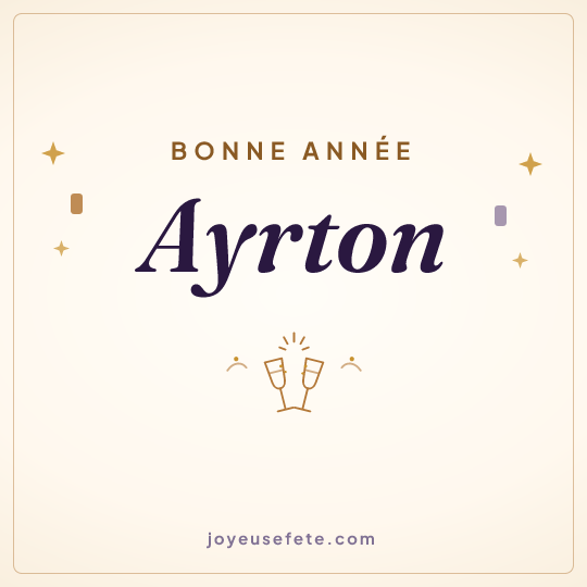 Image carrée « Bonne année Ayrton » pour WhatsApp