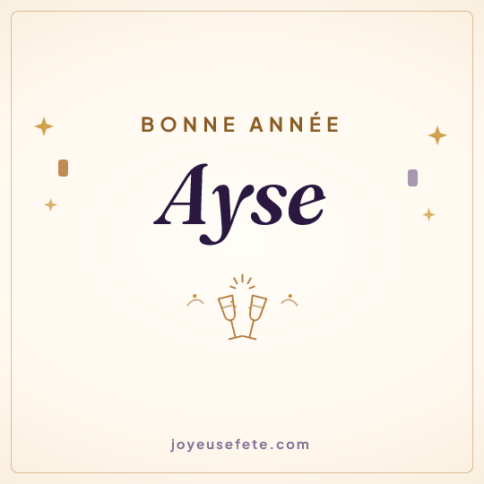 Image carrée « Bonne année Ayse » pour WhatsApp