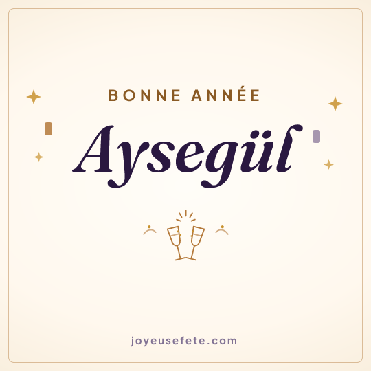 Image carrée « Bonne année Aysegül » pour WhatsApp
