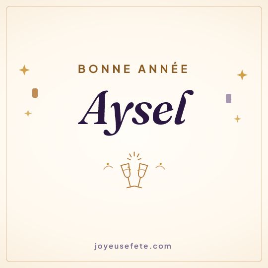 Image carrée « Bonne année Aysel » pour WhatsApp