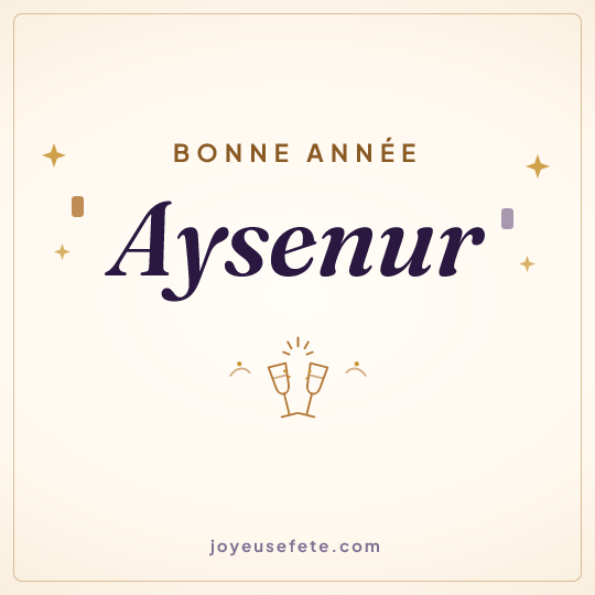 Image carrée « Bonne année Aysenur » pour WhatsApp