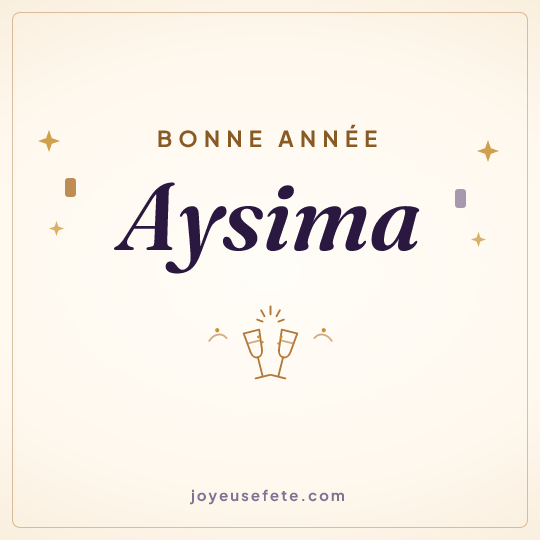 Image carrée « Bonne année Aysima » pour WhatsApp