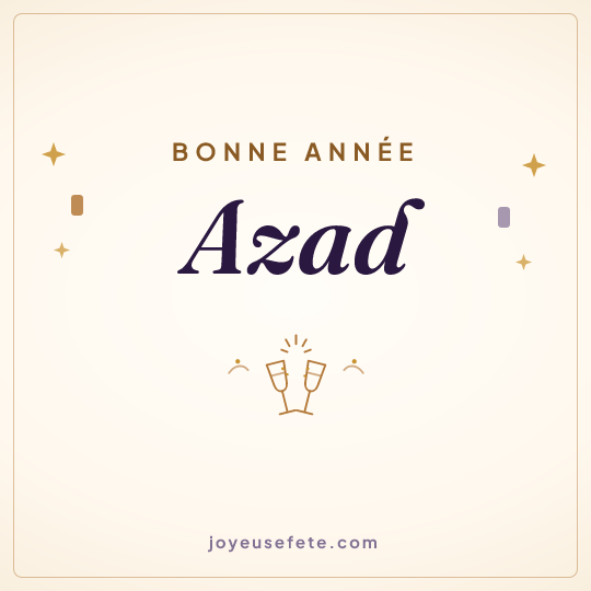 Image carrée « Bonne année Azad » pour WhatsApp