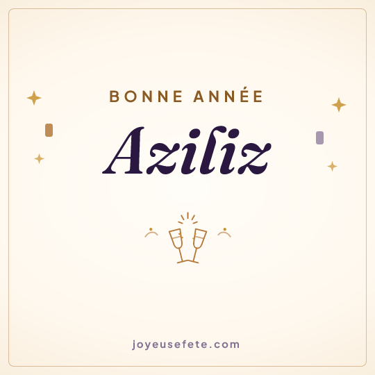 Image carrée « Bonne année Aziliz » pour WhatsApp