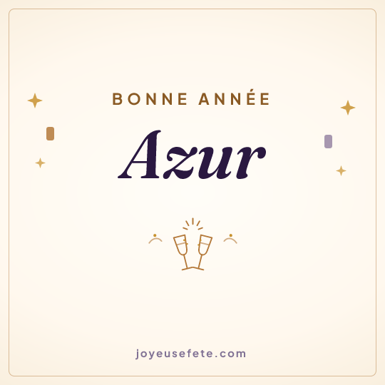 Image carrée « Bonne année Azur » pour WhatsApp