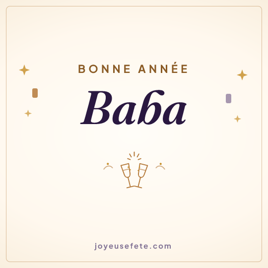 Image carrée « Bonne année Baba » pour WhatsApp