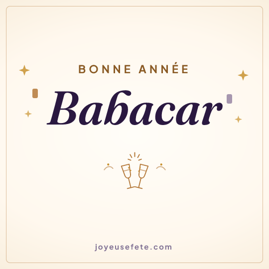 Image carrée « Bonne année Babacar » pour WhatsApp