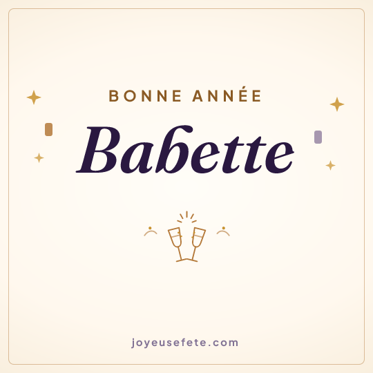 Image carrée « Bonne année Babette » pour WhatsApp