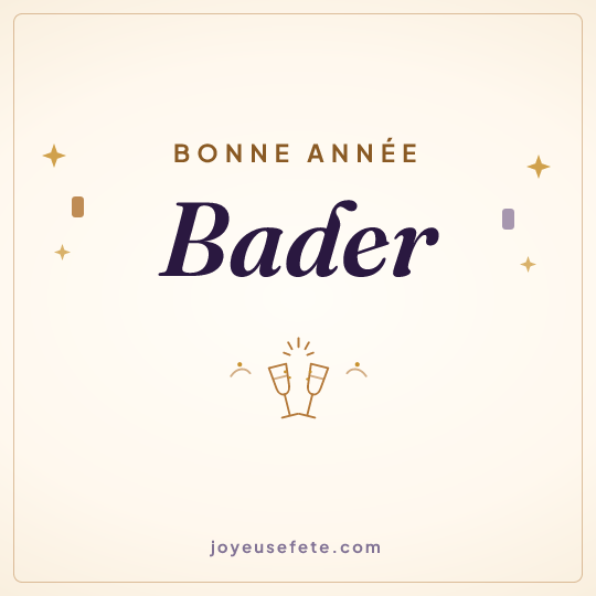 Image carrée « Bonne année Bader » pour WhatsApp