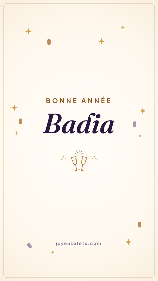 Image « Bonne année Badia » au format story